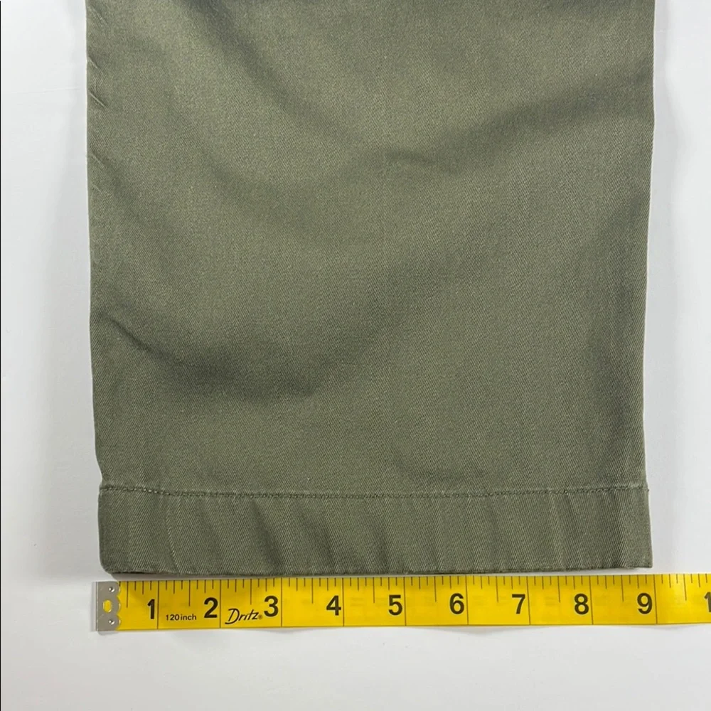 J. Crew Stretch Men's Olive Green Khaki Flat Front Pants Sz 38x32